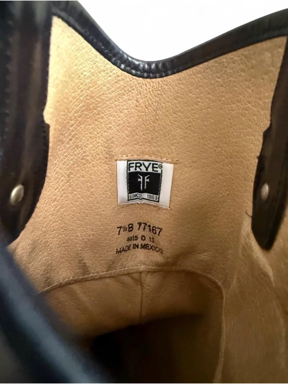 Frye Black Exterior with Tan Interior Riding Boots